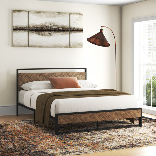 Low profile wood bed frame deals queen